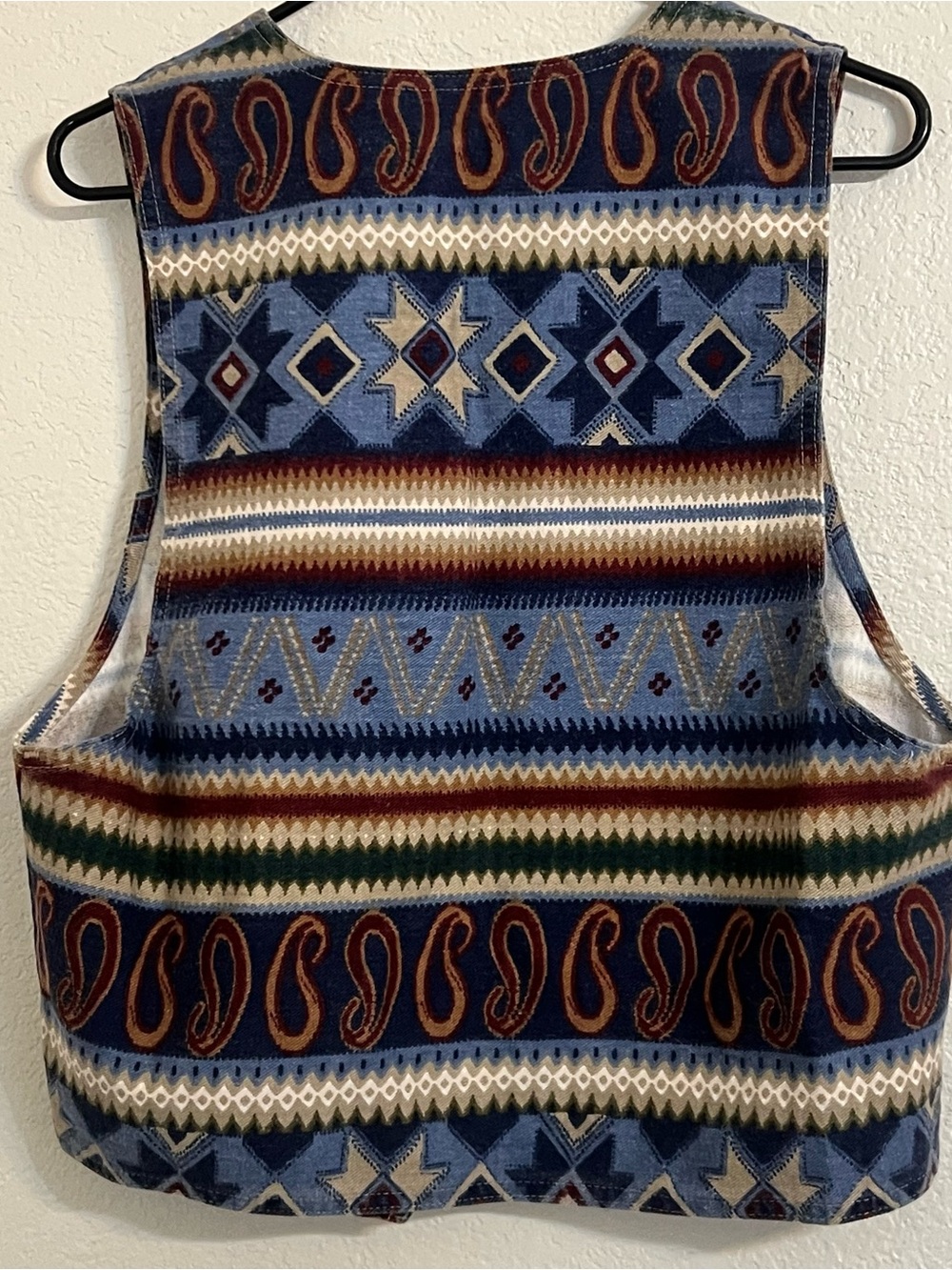Vintage vest Southwestern Pattern Button Vest Boho western earthy equestrian - Picture 7 of 8